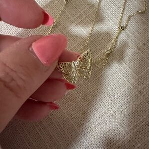 Kendra Scott Double Layer Gold Butterfly Necklace